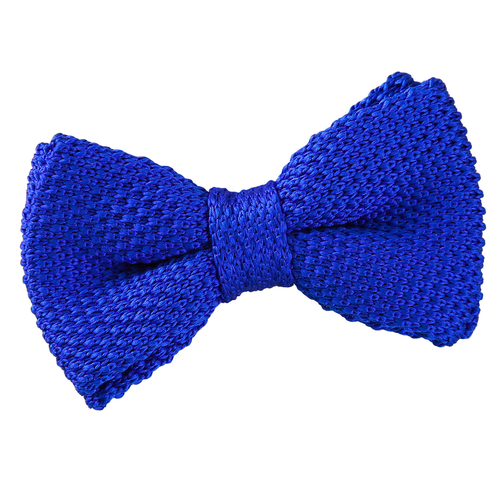 Plain Knitted Pre-Tied Bow Tie - Boys - Royal Blue