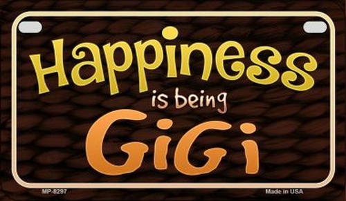 Smart Blonde MP-8297 7 x 4 in. Happiness is Being Gigi Novelty Metal M