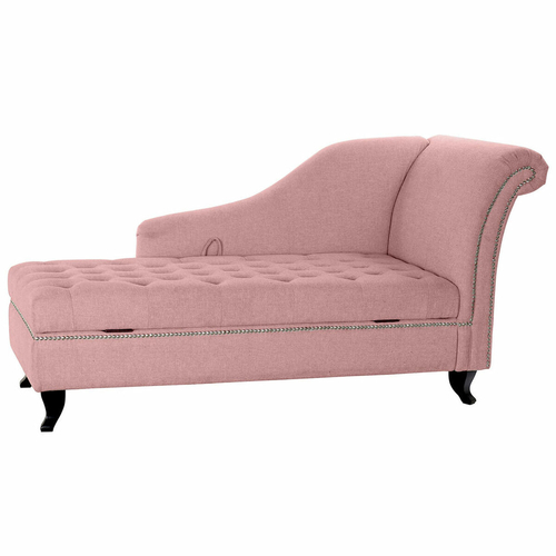 Chaise Longue Sofa DKD Home Decor Pink 165,5 x 69 x 83 cm Foam Black