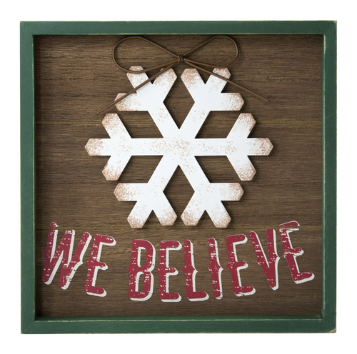 Hallmark 9467366 8 x 1.5 x 8 in. We Believe Framed Plaque Christmas De