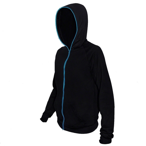 Blinkee 185150 Electro Luminescent Zip Up Hoodie, Blue - Small