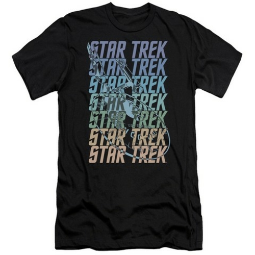 Trevco Star Trek-Multi Logo Enterprise - Short Sleeve Adult 30-1 Tee -