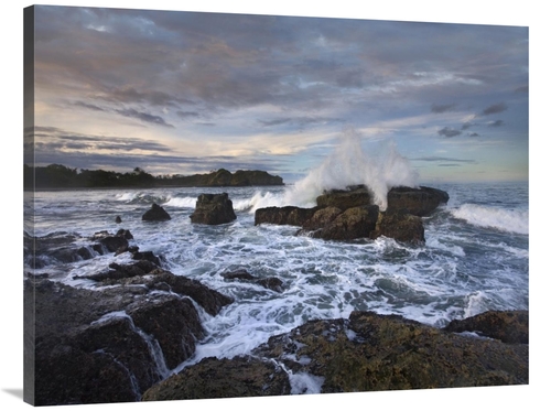 Global Gallery GCS-396424-3040-142 30 x 40 in. Surf Hitting Rocky Coas