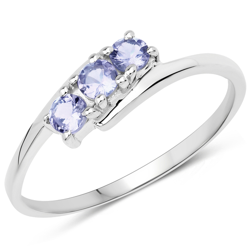 0.30 Carat Genuine Tanzanite .925 Sterling Silver Ring