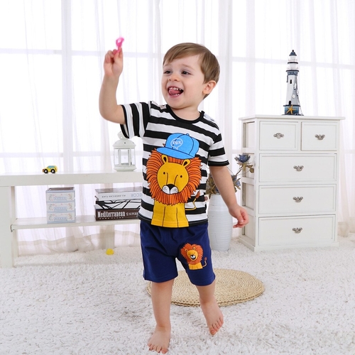 Fashion Infant Baby Boy Stripe Kawaii Cartoon