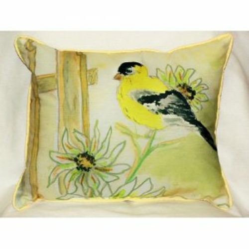 Betsy Drake HJ244 Betsys Goldfinch Throw Pillow- 16 x 20 in.