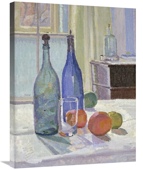 Global Gallery GCS-266411-30-142 30 in. Blue & Green Bottles & Oranges