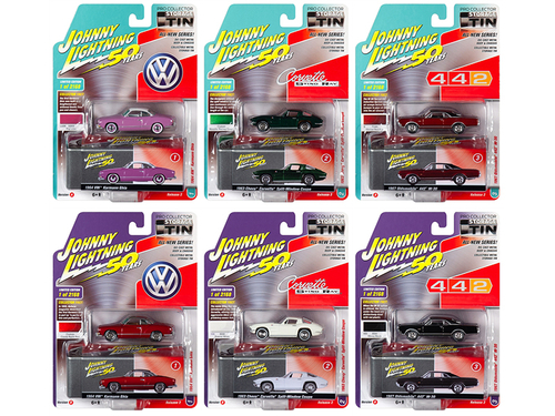Johnny Lightning Collector\'s Tin 2019 Set of 6 Cars Release 2 \Johnny