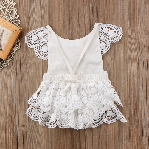 2018 Newborn Infant Baby Girl Lace Flower Bodysuit