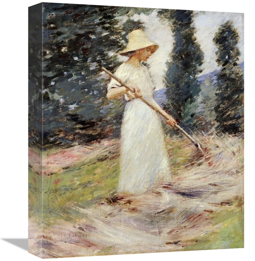 Global Gallery GCS-268478-16-142 16 in. Girl Raking Hay Art Print - Th