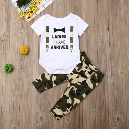 2PCS Newborn Infant Short Sleeve Baby Boys Casual