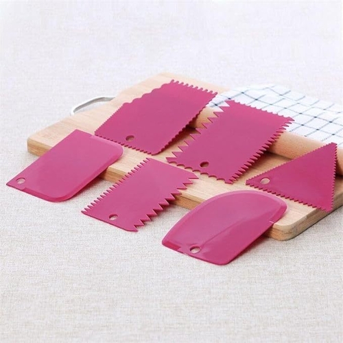 6Pcs Sawtooth Shaped Cake Cream Scrapper Butter Knife Kitchen Gadgets