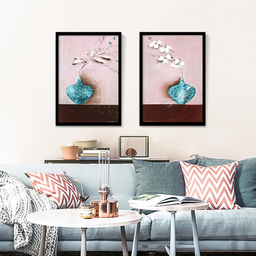 Diamond Vase Cute Flower Canvas Art Wall