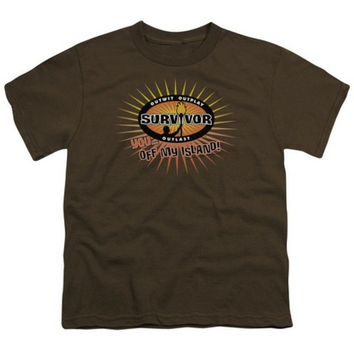 Trevco Survivor-Off My Island - Short Sleeve Youth 18-1 Tee - Coffee&#