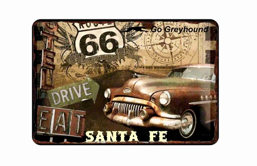 Route 66 Santa FE NM 1938 8 x 12 inch Metal Tin Sign