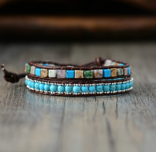 Vintage Leather Bracelets High End Mix Natural