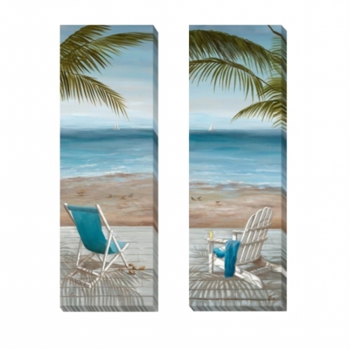 Artistic Home Gallery 1236314G Walk on the Beach Canvas Set - 12 in.