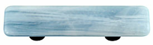 Hot Knobs HK2058-PB White Swirl Powder Blue Rectangle Glass Cabinet Pu