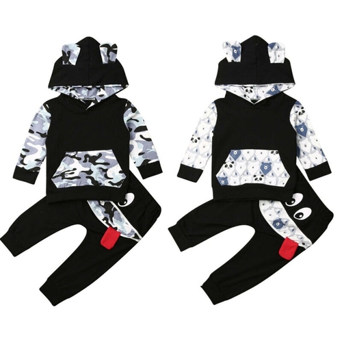 Newborn Infant Baby Boy Animal Clothes Sets Print