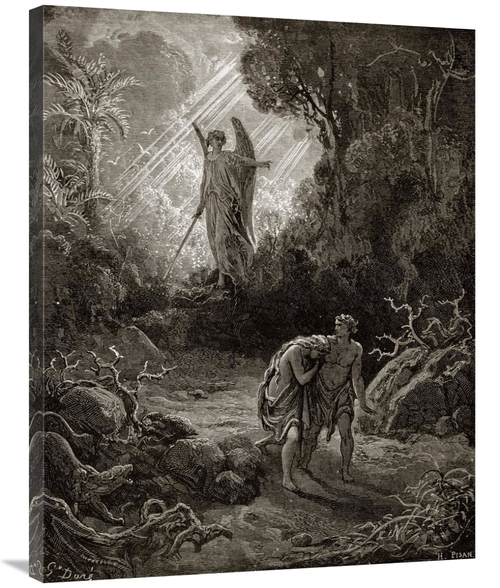 Global Gallery GCS-277418-36-142 36 in. Adam & Eve - The Expulsion Fro