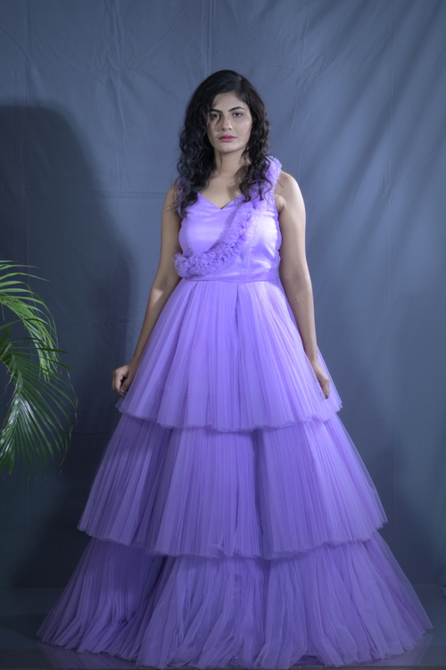 Light purple designer Party Ball Gown