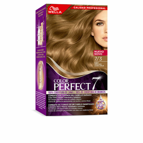 Permanent Dye Wella Color Perfect 7 Nº 7/3 Grey Hair Hazelnut Blonde