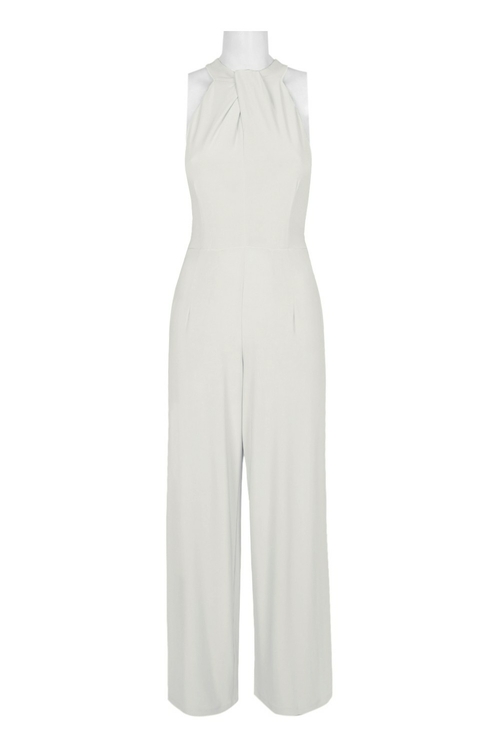 Nina Leonard Crossed Neck Sleeveless Keyhole Back Solid Jersey