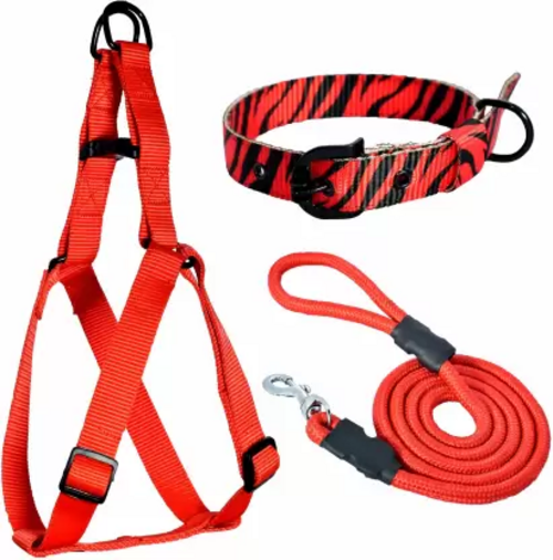 Dog Harness Belts Neck Collar and Rope Set || Dog Harness & Leash 