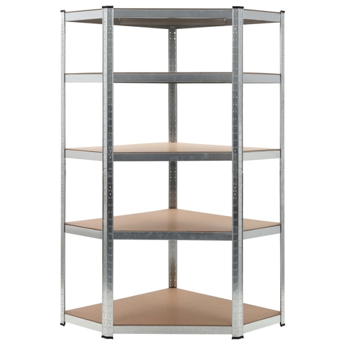 Storage Shelf Silver 35.4"x35.4"x70.9" Steel and MDF