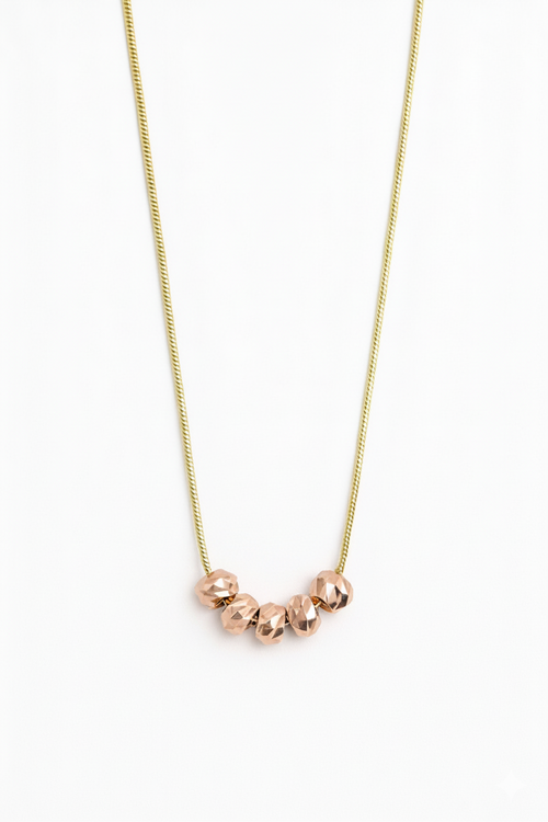 Noma Stainless Steel Rose Gold Beaded Necklace for Women