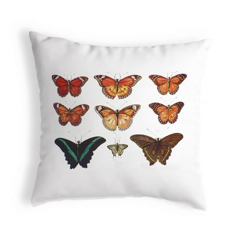 Betsydrake KS026AP Multi Butterflies Red & Orange Antique Print Noncor