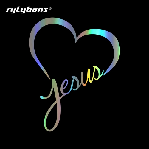 Rylybons Car Styling Heart shaped Jesus Car