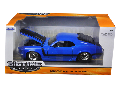 1970 Ford Mustang Boss 429 Blue 1/24 Diecast Model Car by Jada
