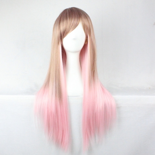 New Arrival Long Straight Brown Pink Ombre Wig