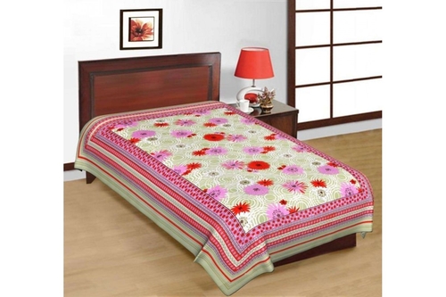 Jaipuri Sanganeri Cotton Printed Single Bedsheet