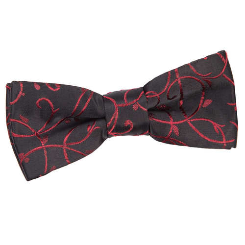 Swirl Pre-Tied Bow Tie - Boys - Black & Burgundy