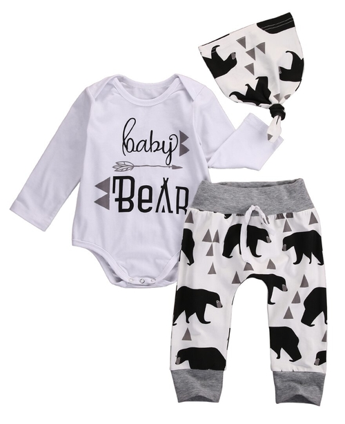 Baby Black Bear 3Pcs Hot Newborn Baby Girls