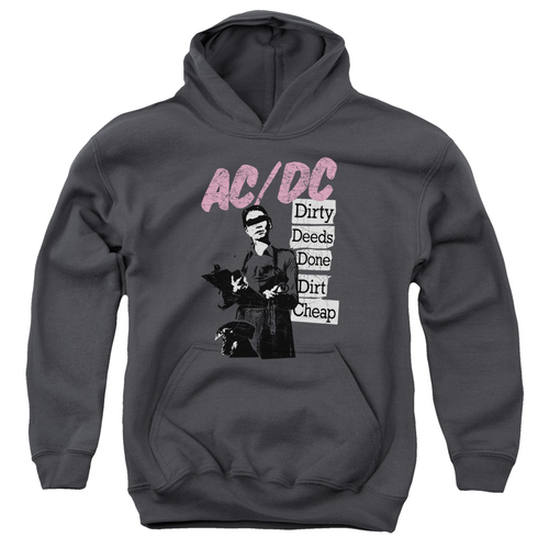Trevco ACDC107-YFTH-4 Acdc & Dirty Deeds-Youth Pull-Over Hoodie, C