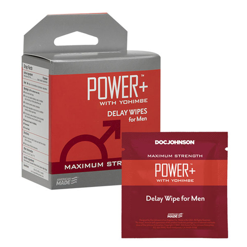 Power Plus With Yohimbe - Delay Wipes for Men - 10 Pack