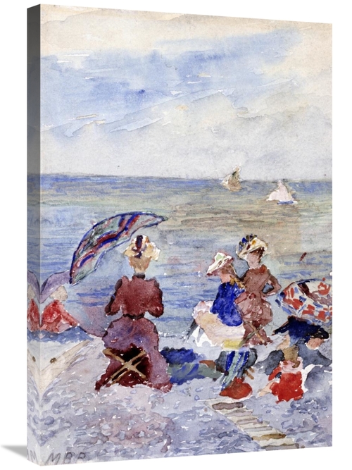 Global Gallery GCS-268413-30-142 30 in. Figures on the Beach Art Print