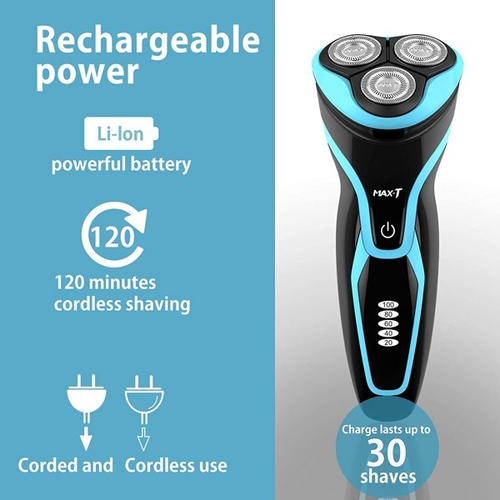 Electric Shaver Razor Wet Dry Rotary Shaver with Pop Up Trimmer