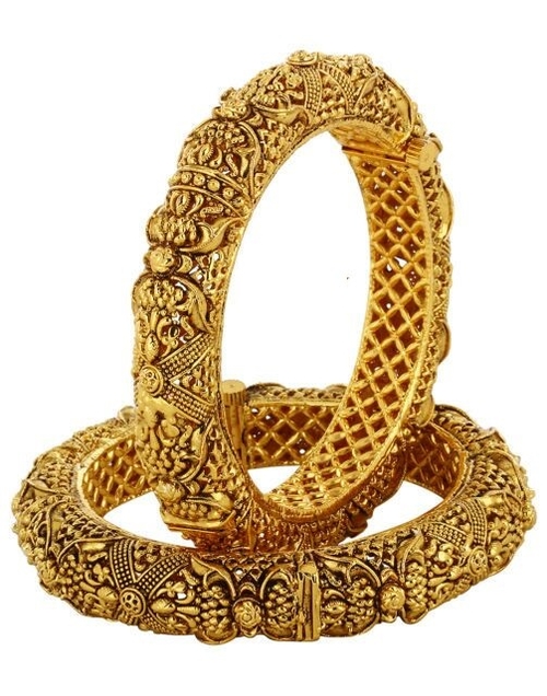 Womern Gold Plated Copper Brass Bangle Handcrafted Design