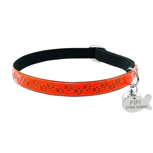 Customized Fluorescence Cat Collar PU Leather