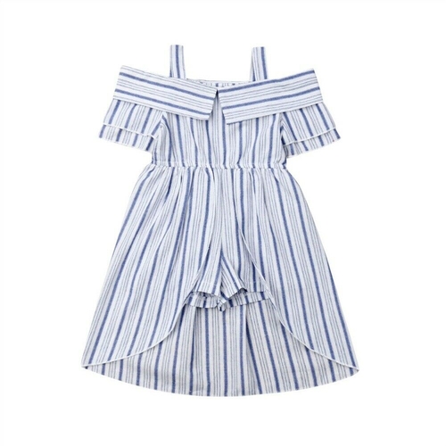 1 6T Toddler Kids Baby Girl Off Shoulder Stripes