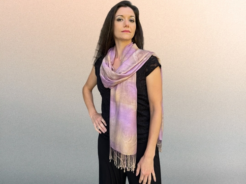 Lilac Modal Silk Hand Painted Watercolor Scarf