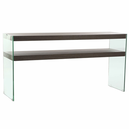 Console DKD Home Decor Crystal Brown Transparent MDF walnut Modern