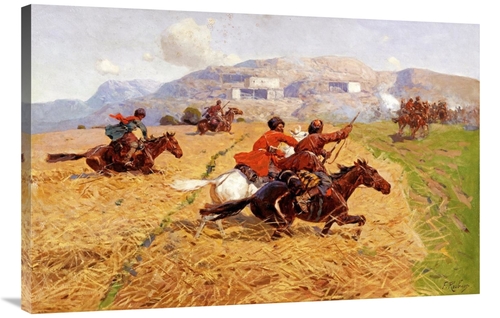 Global Gallery GCS-267199-40-142 40 in. Cossacks Charging into Battle 