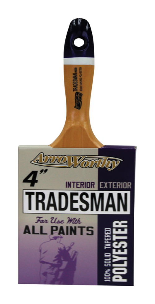 Arroworthy 1808146 Tradesman 4 in. Chiseled Polyester Blend Paint Brus