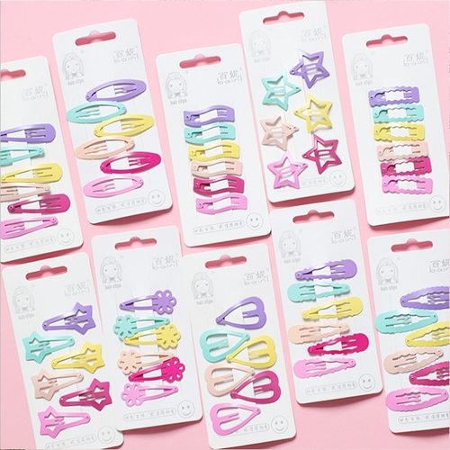 6PCS/Lot Girls Cute Candy Colors Drop Geometric
