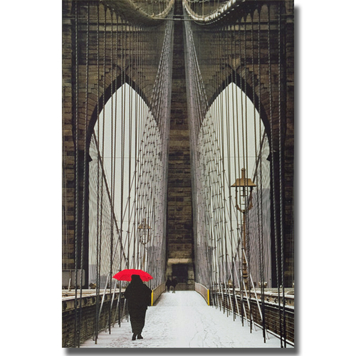 Artistic Home Gallery 2436631S Brooklyn Bridge Meets Red by Michael Ca